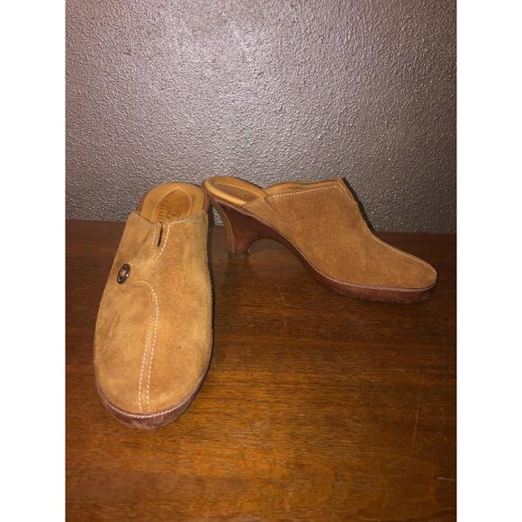 Cole Haan Shoes - Cole Haan Camel Suede Clogs / Mules 6B